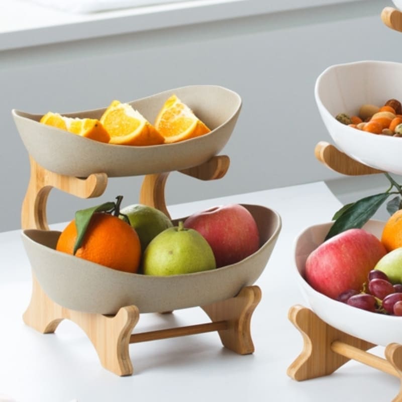 Fruteira de Mesa Luxury em Bambu e ABS - Zatto