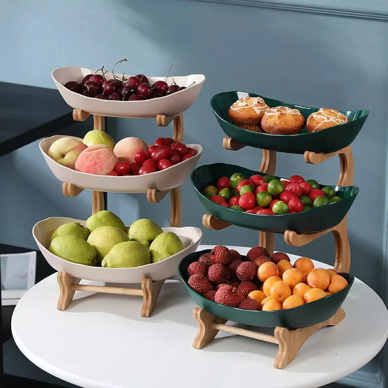 Fruteira de Mesa Luxury em Bambu e ABS - Zatto