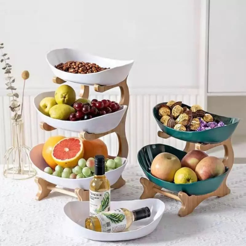 Fruteira de Mesa Luxury em Bambu e ABS - Zatto