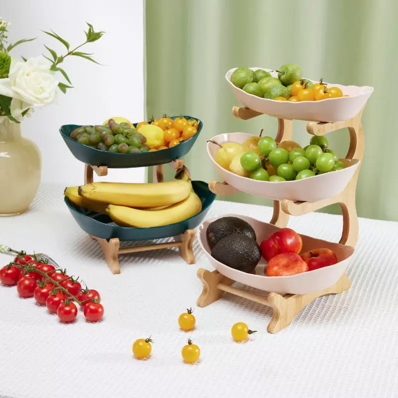 Fruteira de Mesa Luxury em Bambu e ABS - Zatto