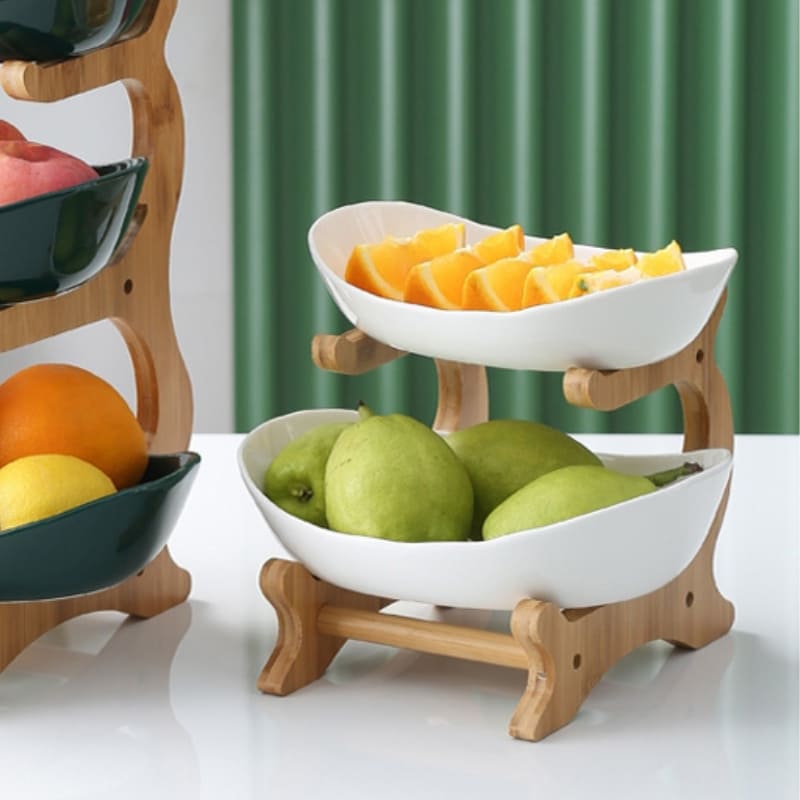 Fruteira de Mesa Luxury em Bambu e ABS - Zatto