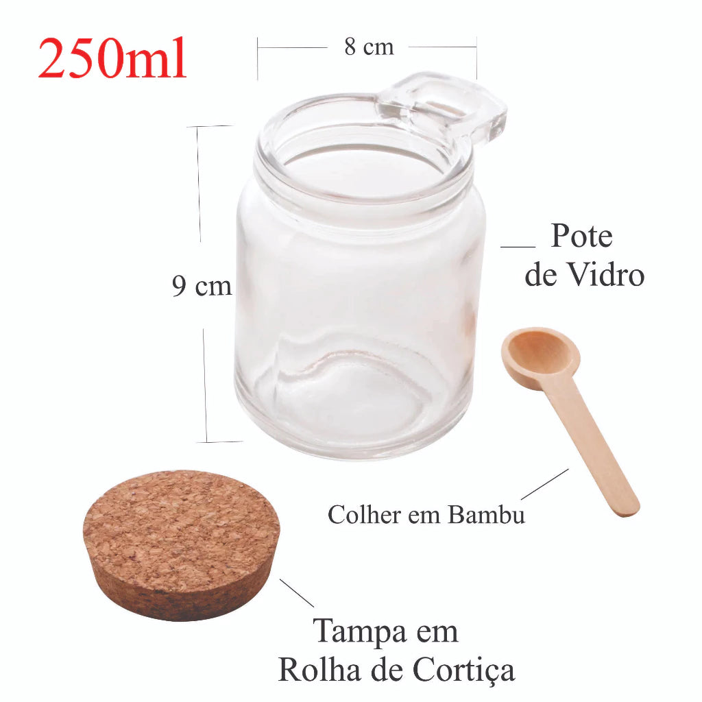 Kit Porta-Temperos com Suporte Coração em Madeira - Zatto